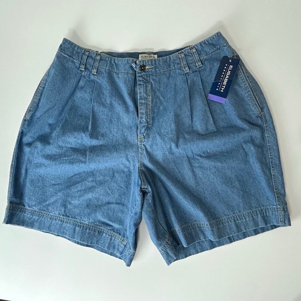 Liz Claiborne Denim Mom Shorts 90s Vintage 24P Women 100% Cotton NWT FLAW Jean